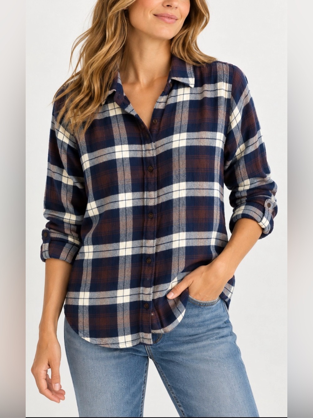 Faherty Button down plaid shirt Medium